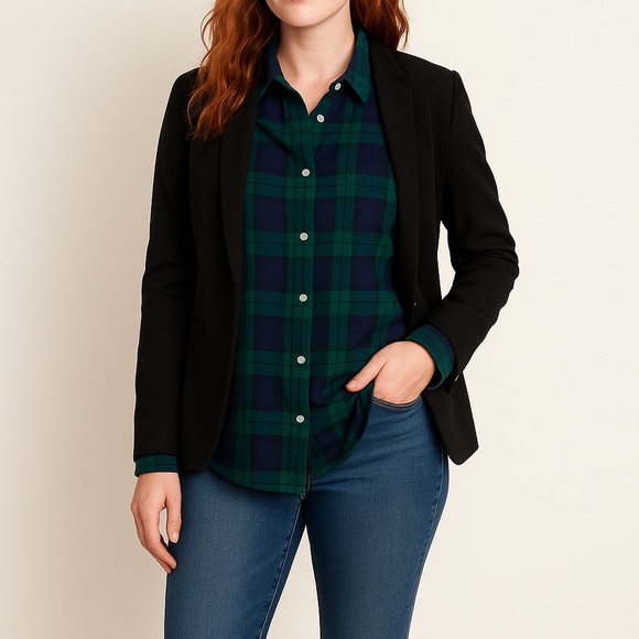 🍂✨NWT! Old Navy Green and Blue Plaid Button Down Shirt - Picture 10 of 10